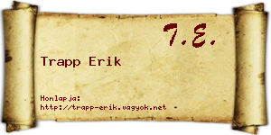 Trapp Erik névjegykártya